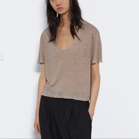 zara basic v neck t shirt